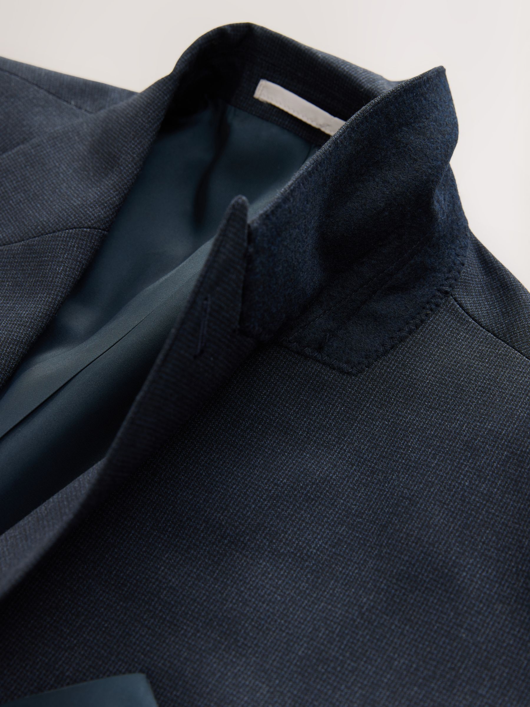 Donkerblauw - Regular Fit Motionflex Puppytooth Texture Suit Jacket