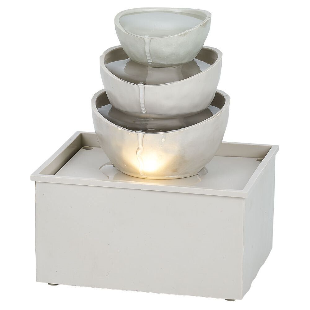 Fontaine d'intérieur lumineuse à piles gris H14cm
