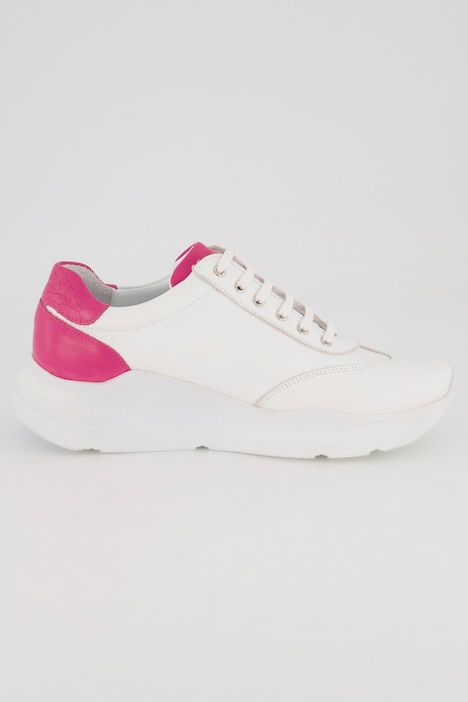 Leder-Sneaker, Farbakzente, Weite H