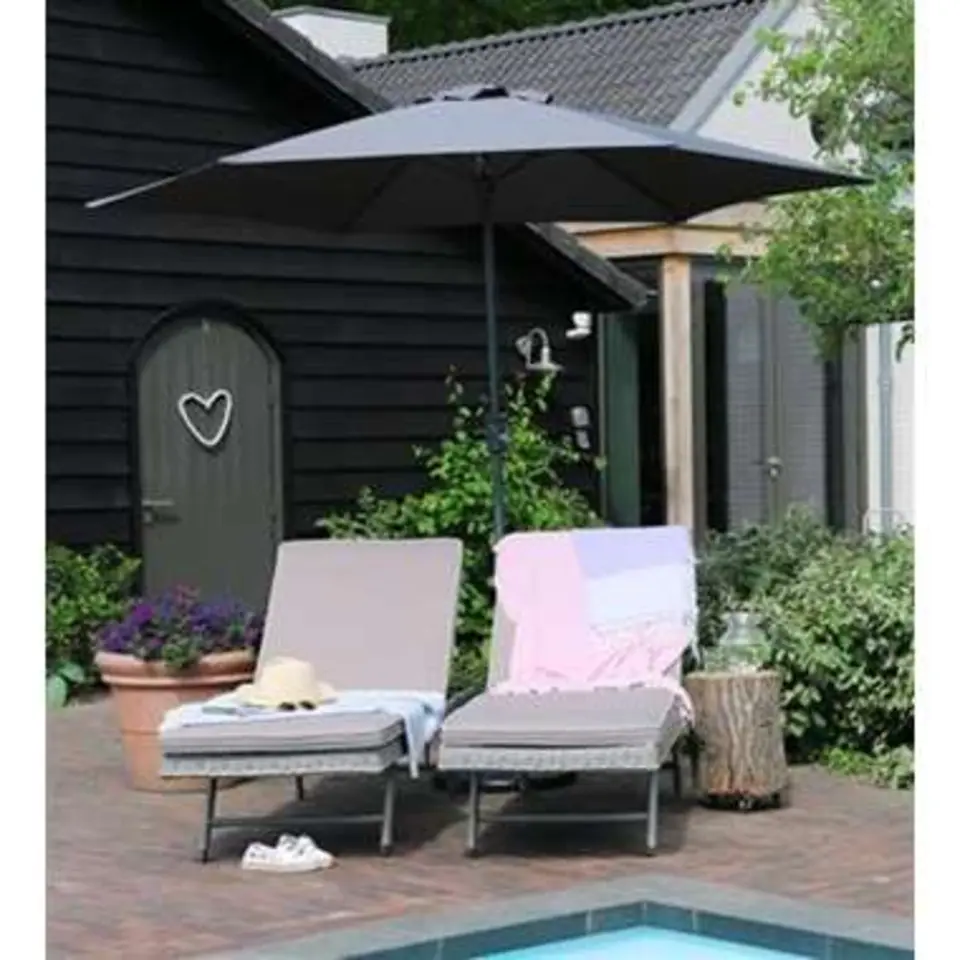 PimXL Luxe 6-ribs Parasol - Ø300cm - Antraciet