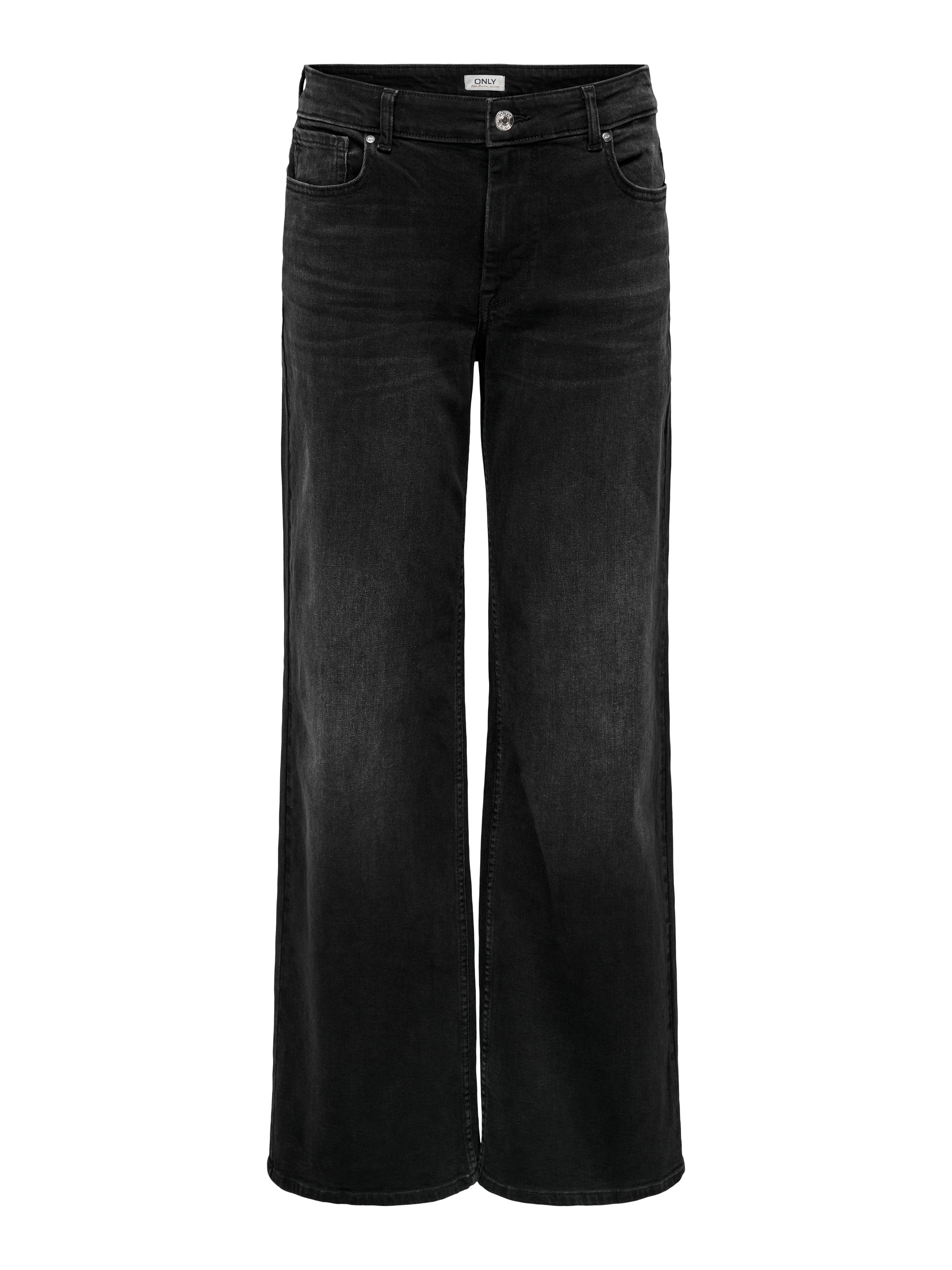 ONLCHRIS Mittlere Taille Weiter Beinschnitt Jeans Washed Black