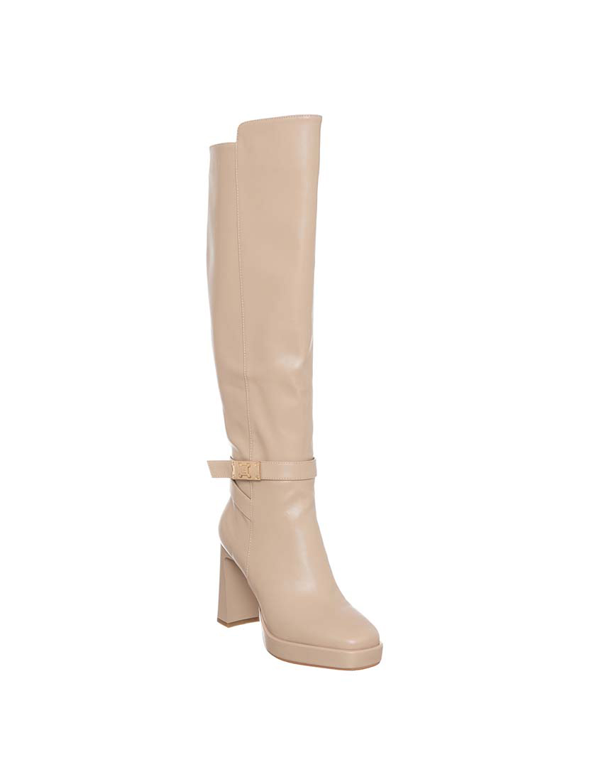 Knee High High Heel Nude Boots