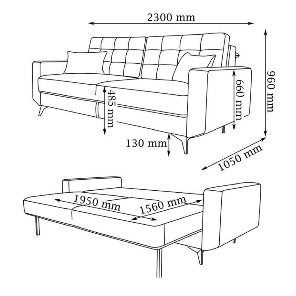 VitaliSpa Schlafsofa Schlafcouch Boxspringsofa York Schlaffunktion Bettkasten