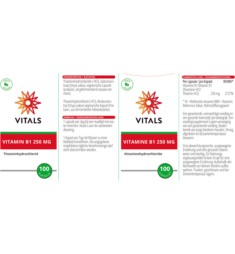 Vitals Vitamine B1 250 mg (100 capsules)