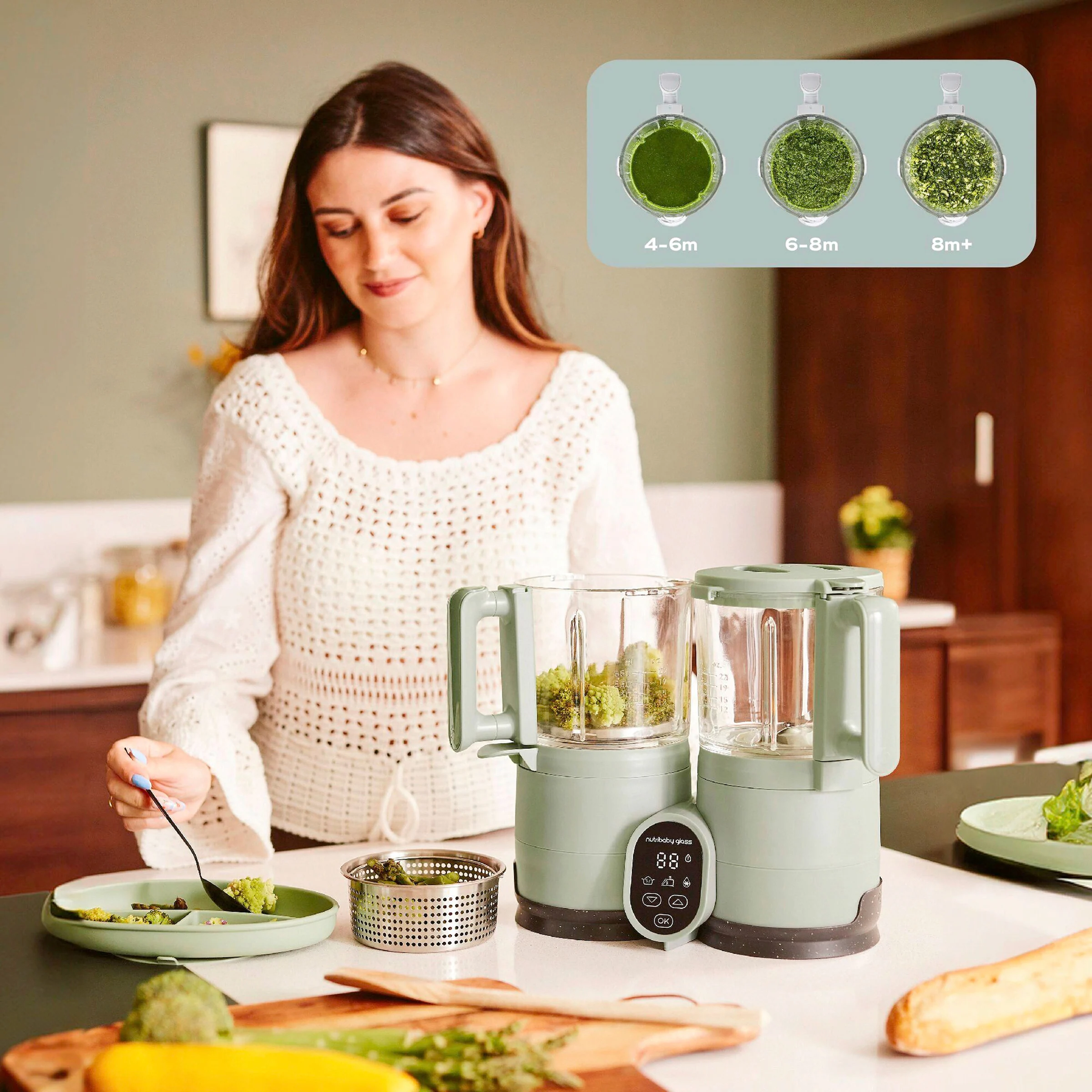 Babymoov Babynahrungszubereiter und Sterilisator Nutribaby Glass
