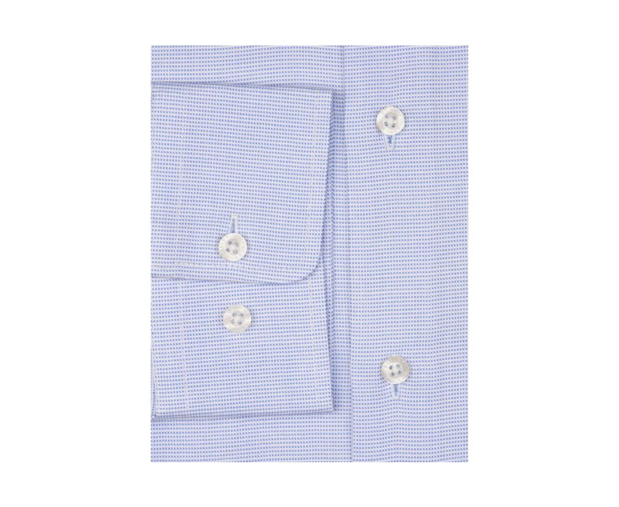 Chemise bleu ciel popeline - Col italien - LUCIANO