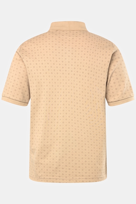 Poloshirt, Halbarm, Allover-Print, Polokragen, bis 8 XL