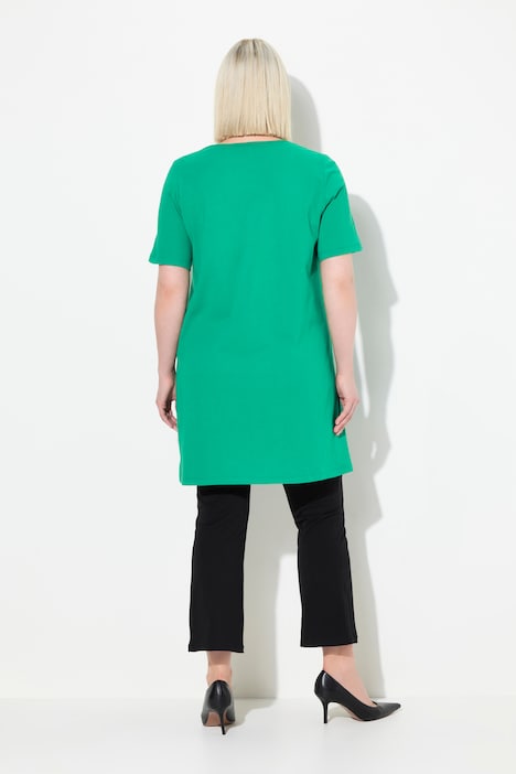 Longshirt, A-Linie, Blumendruck ab der Schulter