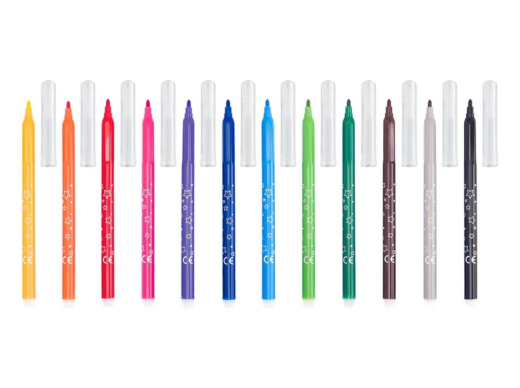 CONJUNTO DE 12 MARCADORES AUCHAN DE COLORIR