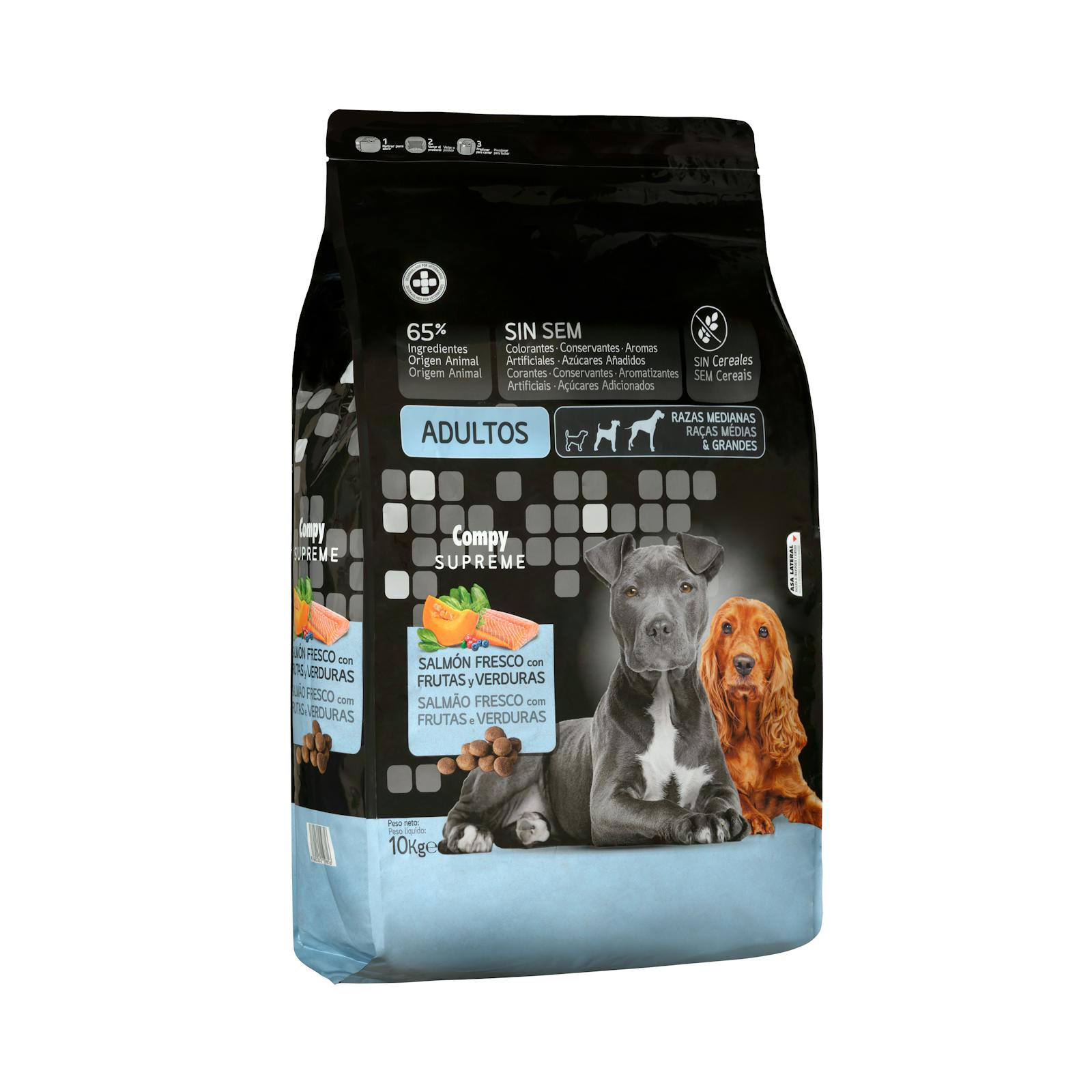 Nourriture pour chien adulte Supreme Compy au saumon frais et aux fruits et légumes
