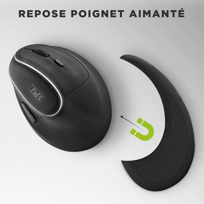 T'nB - Souris sans fil ergonomique pour droitier - noir