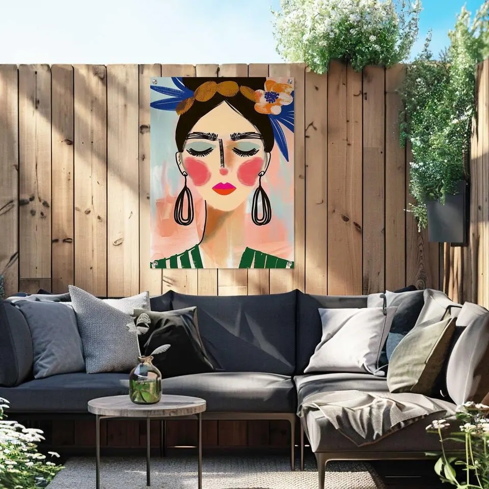 Tuinposter Spring Face - 80x60cm - Bont