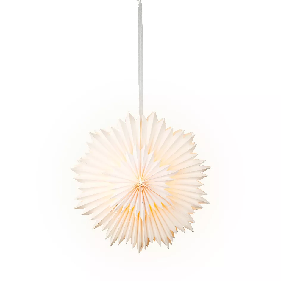 Suspension lumineuse papier LED (D40 cm) Origami Star Blanc chaud