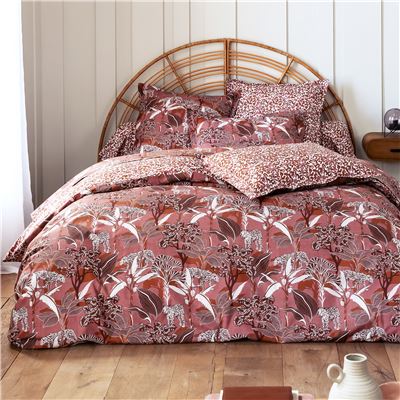 Linge de lit percale motif panthère - BECQUET CRÉATION