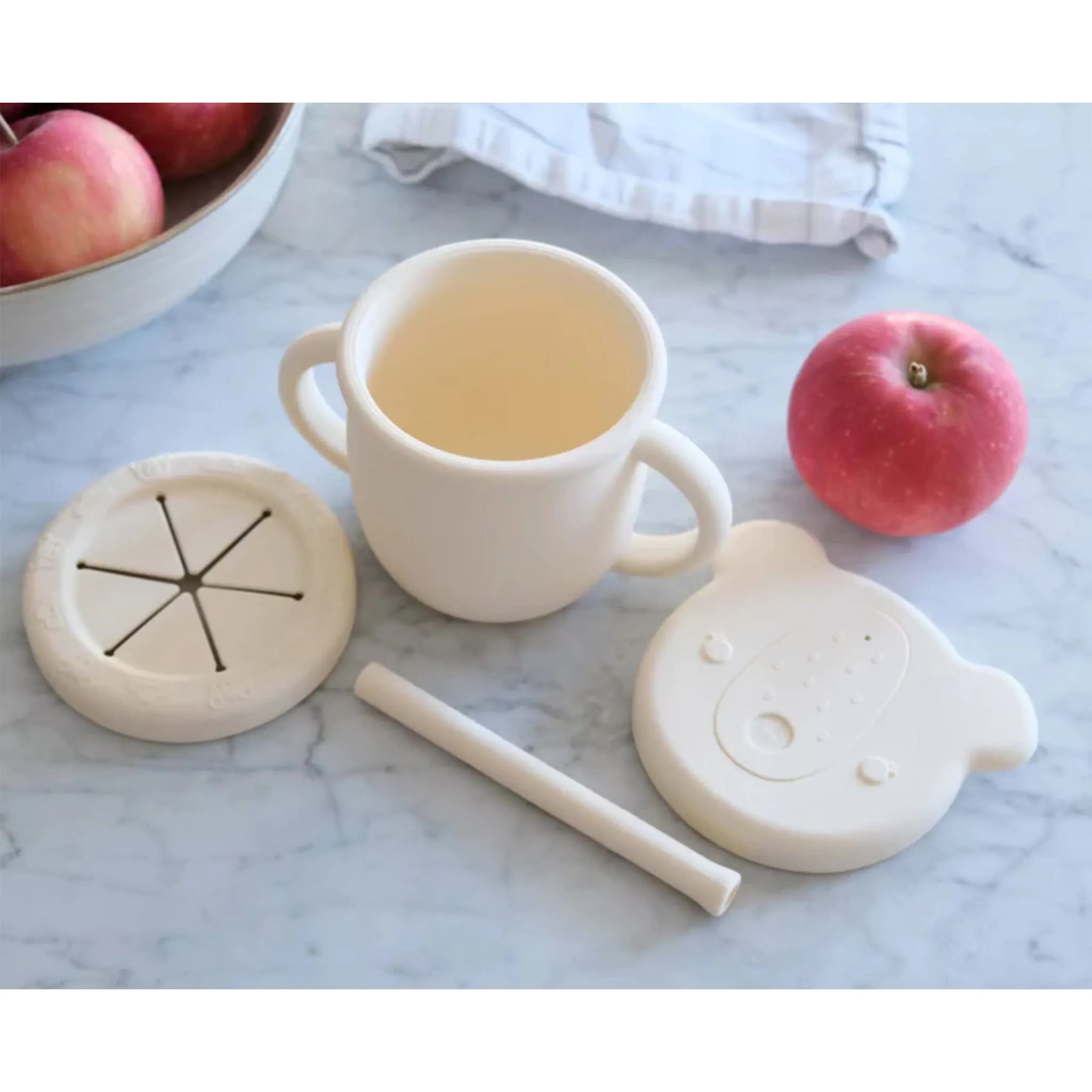 Micasso & co Tasse d'apprentissage 2-en-1 pour collation et liquide - Crème