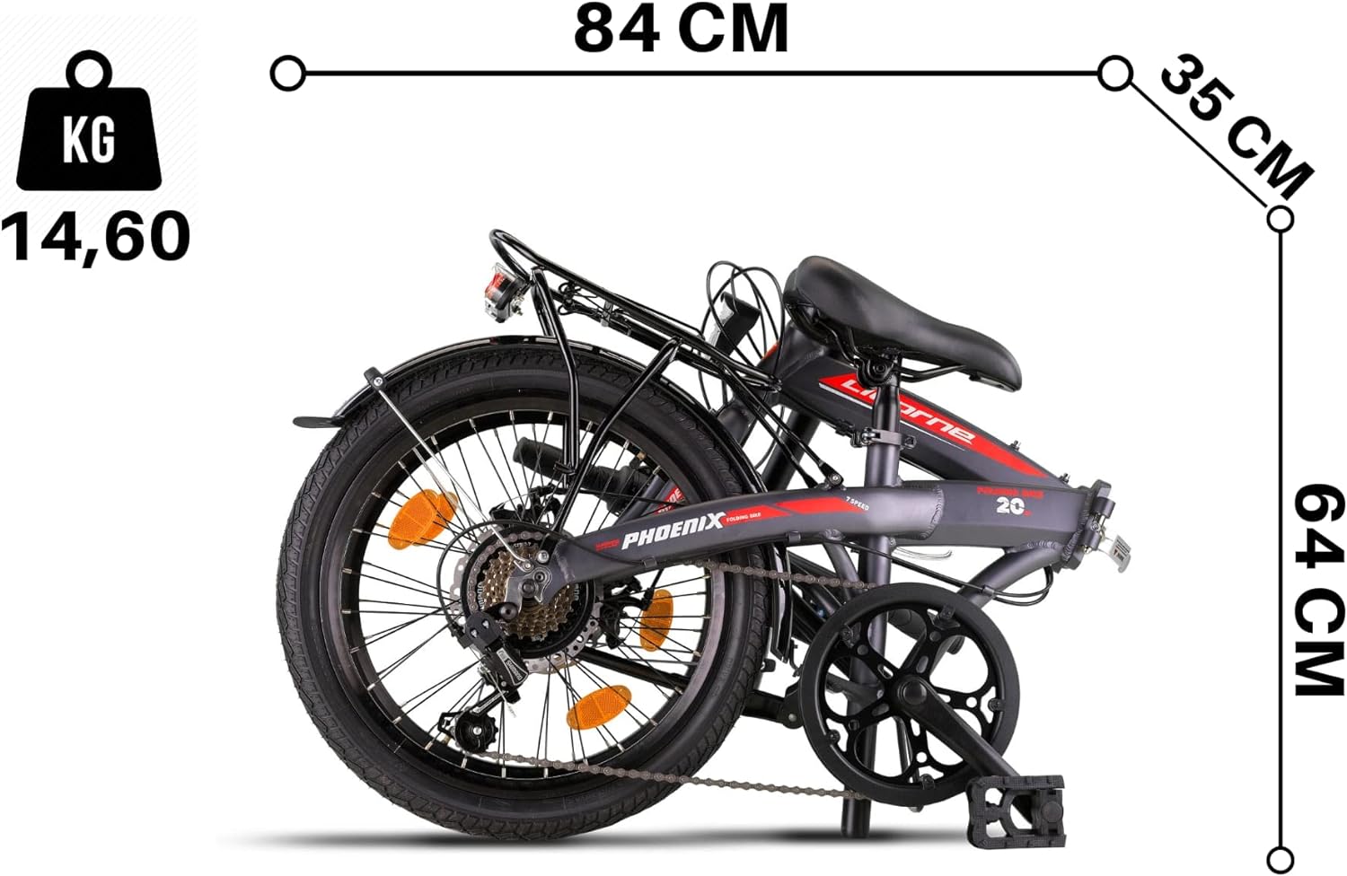 Bicicleta dobrável Licorne Bike Phoenix 2D, aro 20, em alumínio.