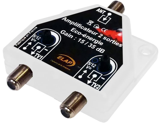 METRONIC - Amplificateur antenne Pack : amplificateur distributeur tnt réglable 40 db 1 entr...