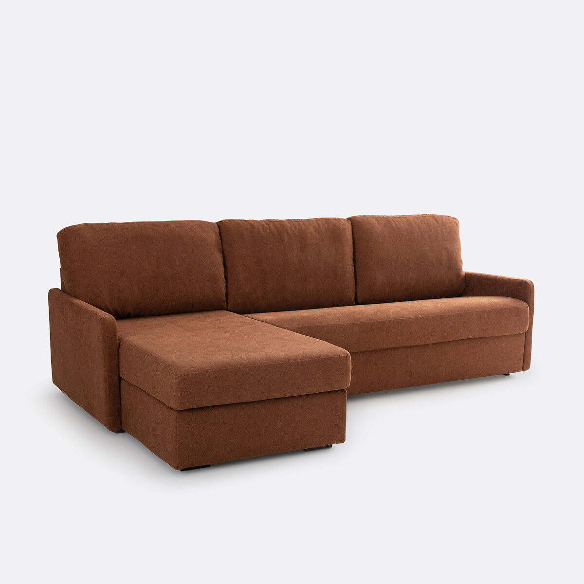 LA REDOUTE INTERIEURS<br>Sofá-cama de canto, tecido texturizado, espuma Marta