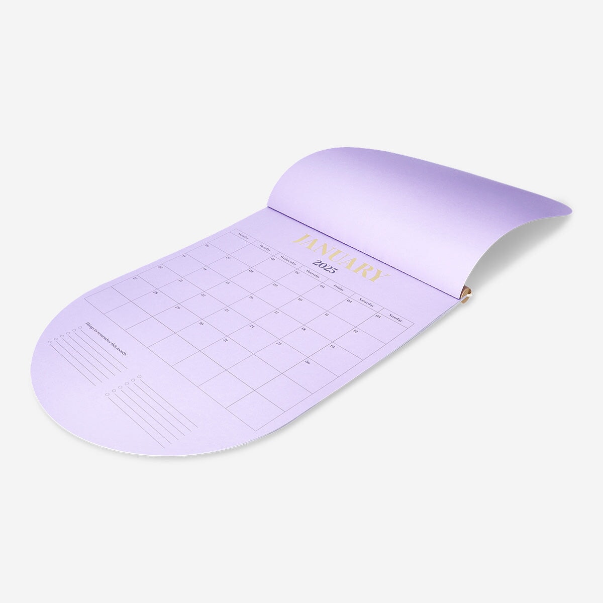 Lilla månedlig vægkalender - engelsk