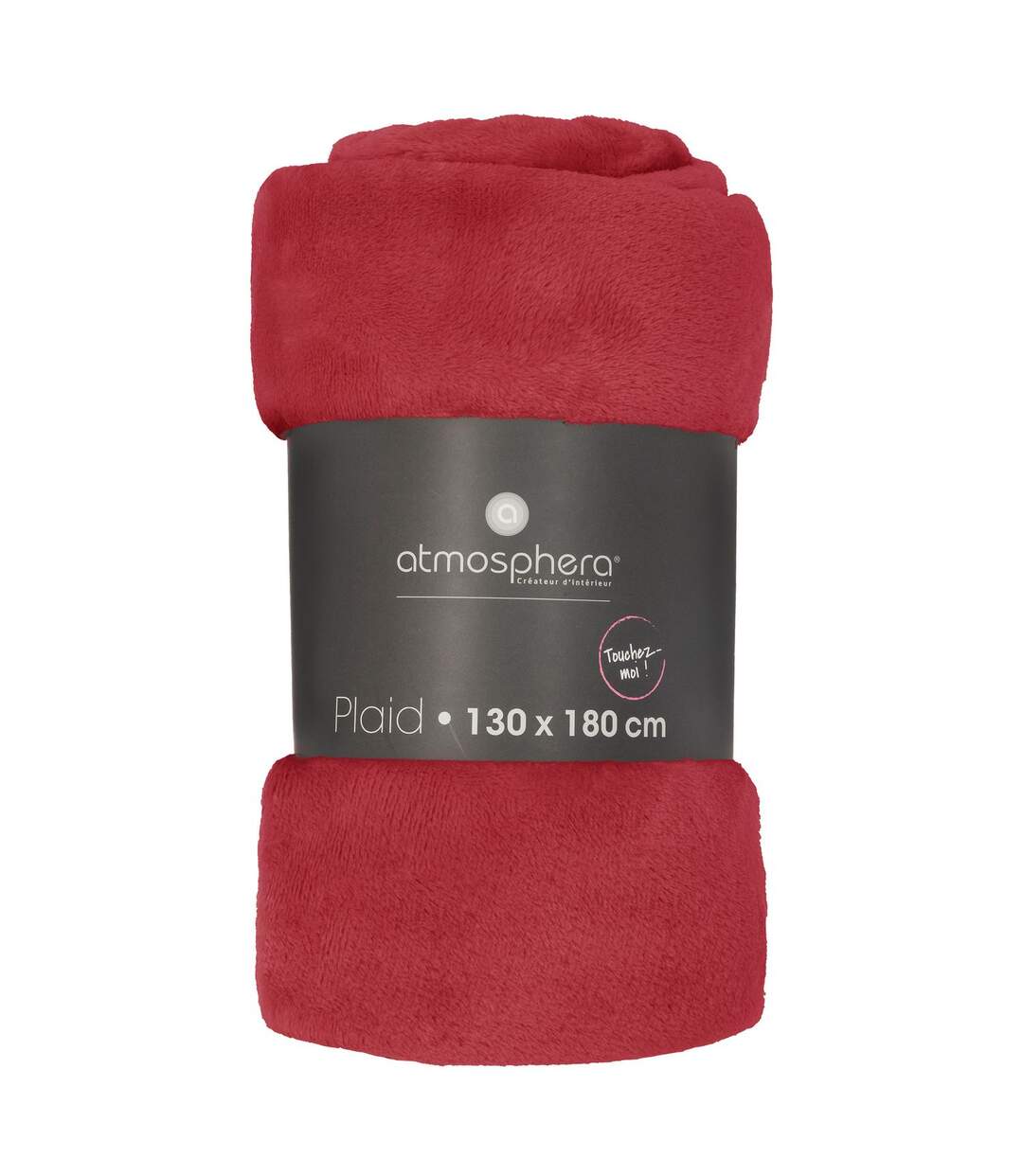 Grand plaid en Flanelle uni - 180x130 cm - Rouge