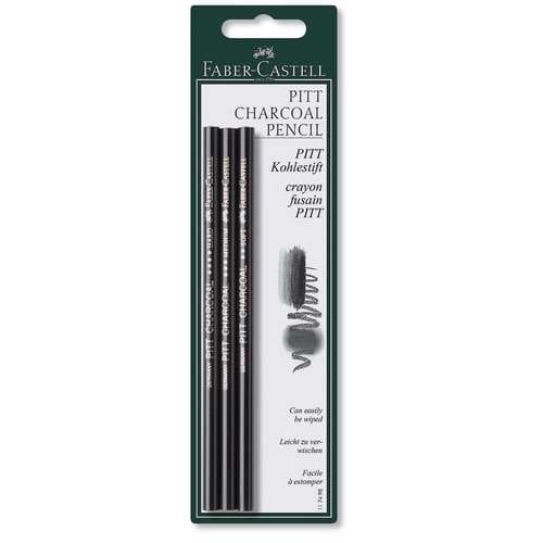 FABER-CASTELL PITT Zeichenkohlestifte, 3er-Set