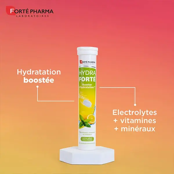 Forté Pharma HydraForté Hidratação Limão Hortelã Eletrólitos Vitaminas 24 comprimidos