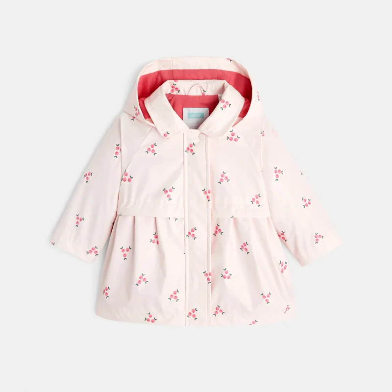 Imperméable ciré fleuri rose bébé fille Rose