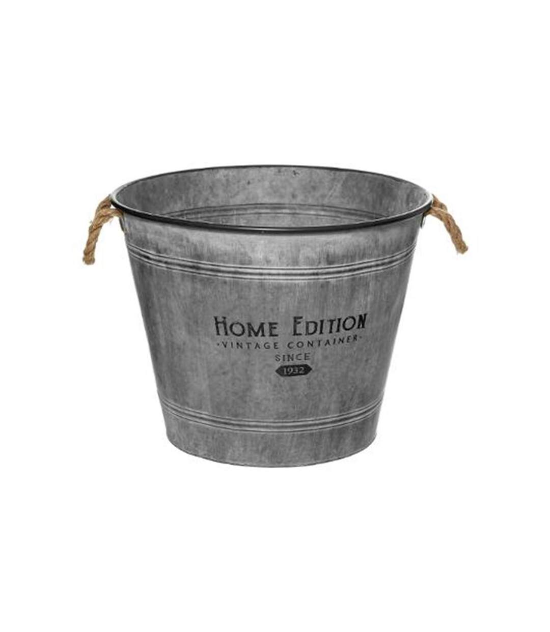 Cache-Pot en Fer Design Zinc 49cm Gris