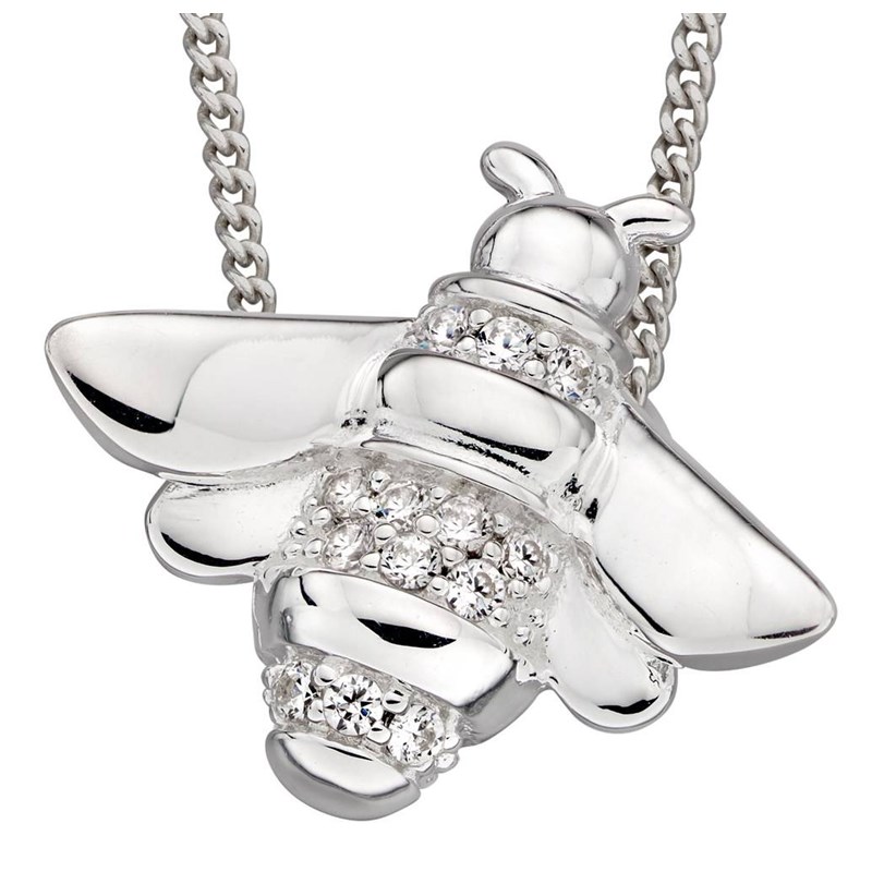 Collier abeille zirconia en argent 925/1000