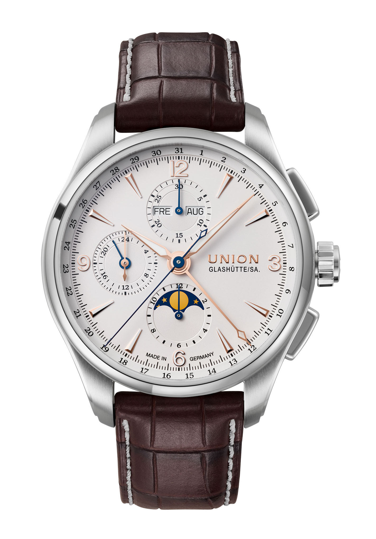Union Glashütte SA. Belisar Chronograph Mondphase roségold