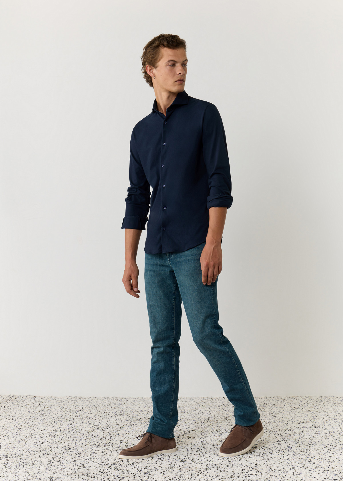 Jean skinny en coton stretch bleu prusse