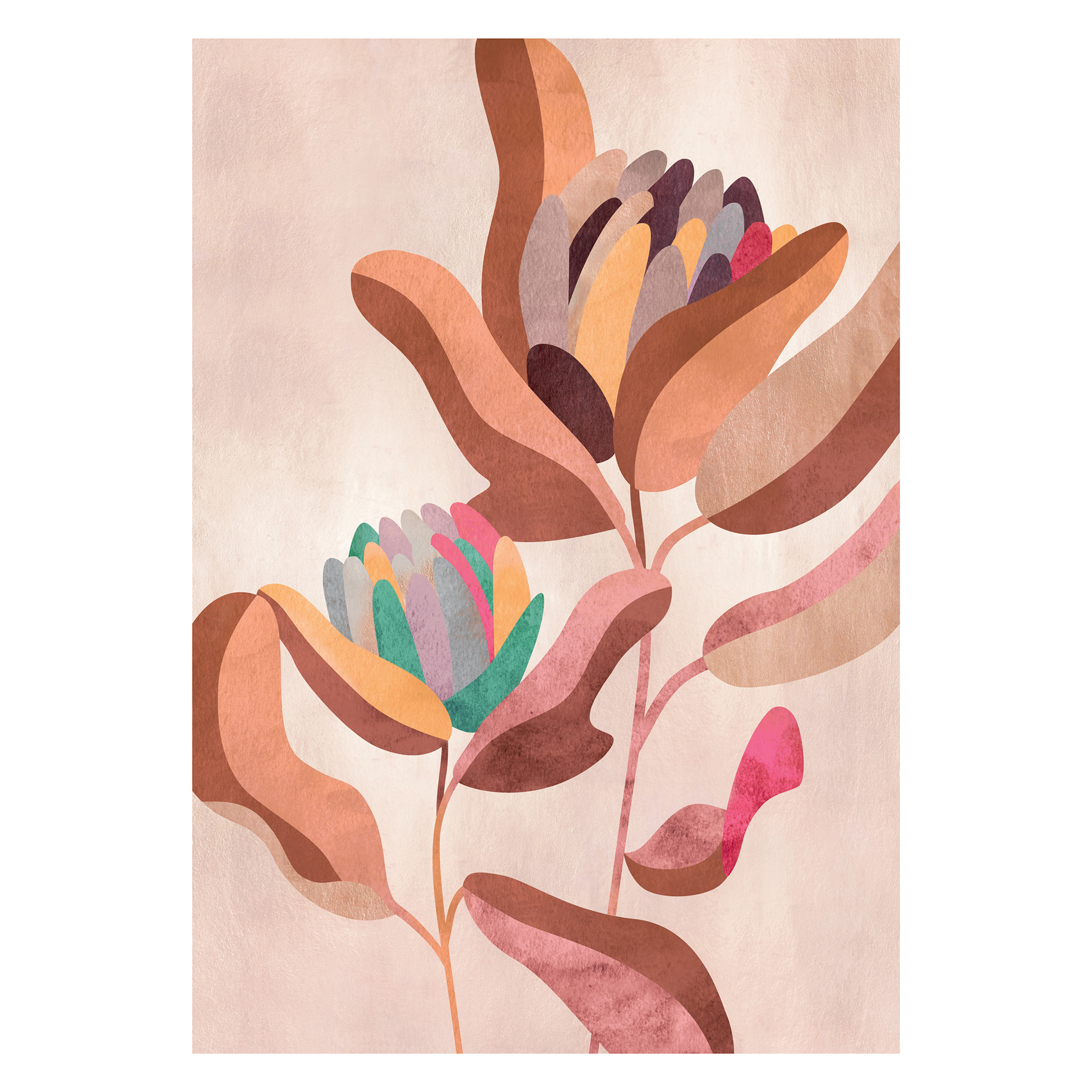 Gerahmtes Bild EARTH FLOWERS - 50x70 cm