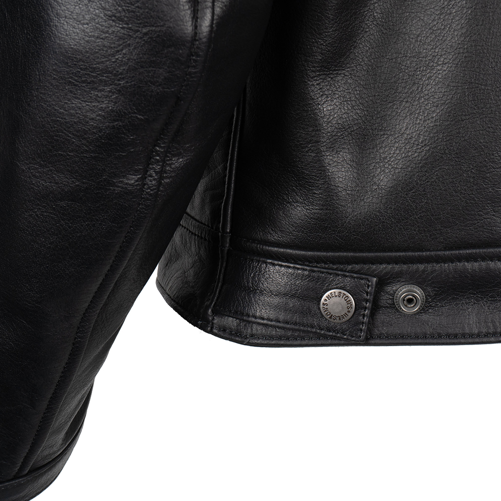 Helstons - Blouson Chevy cuir Noir / Jaune / Beige