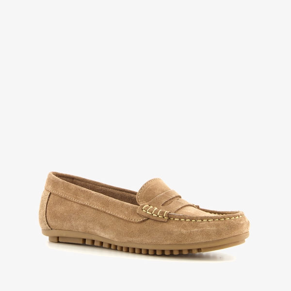 Hush Puppies leren dames mocassins taupe