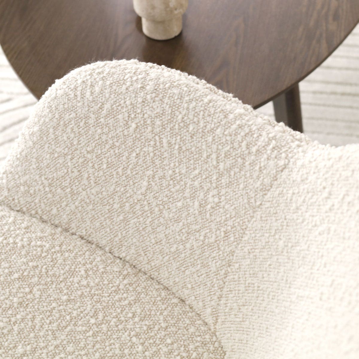 Nolon Nout-Mare Bureaustoel Bouclé Beige - Armleuning - Wit