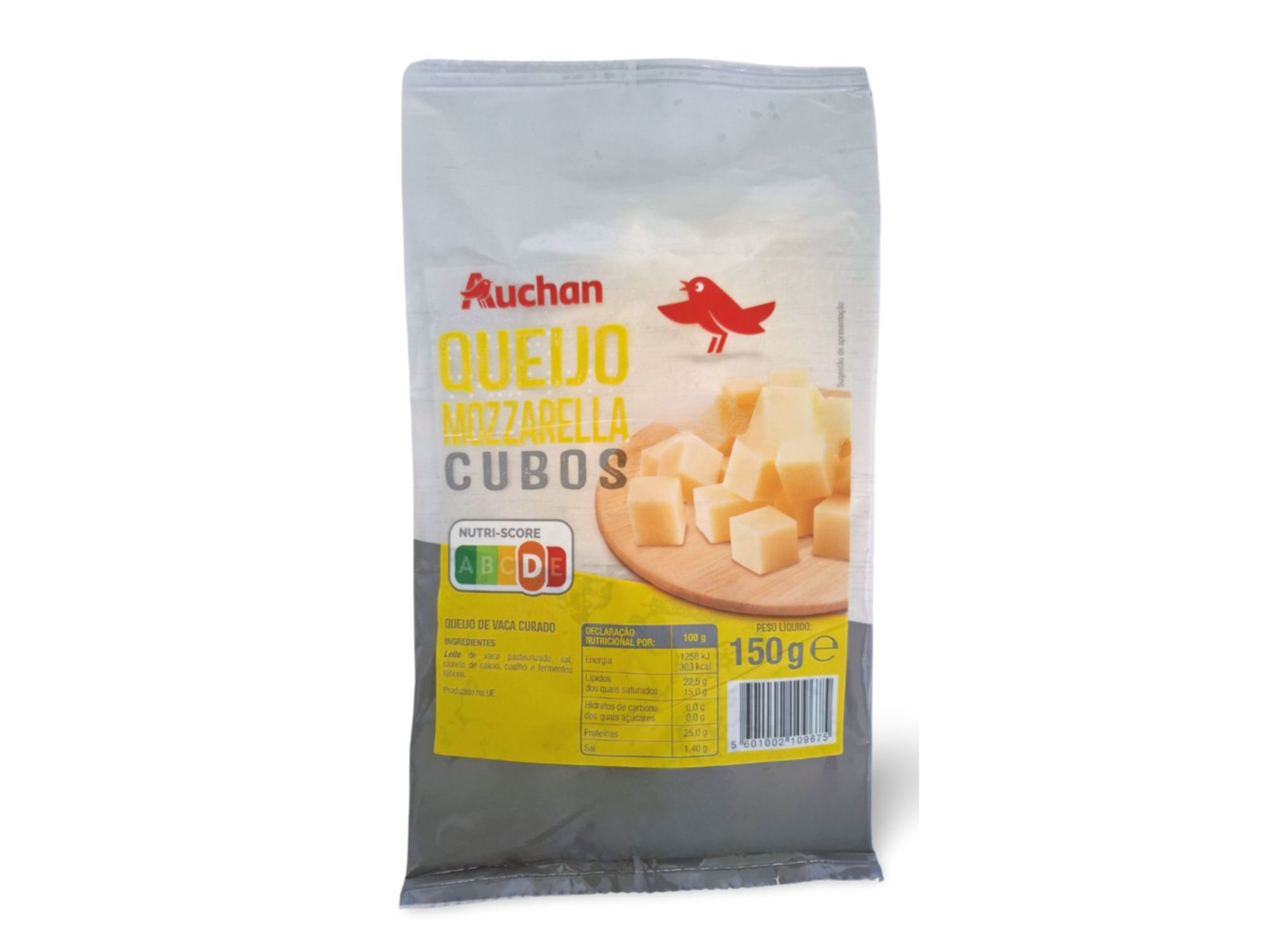 QUEIJO MOZZARELLA AUCHAN CUBOS 150 G