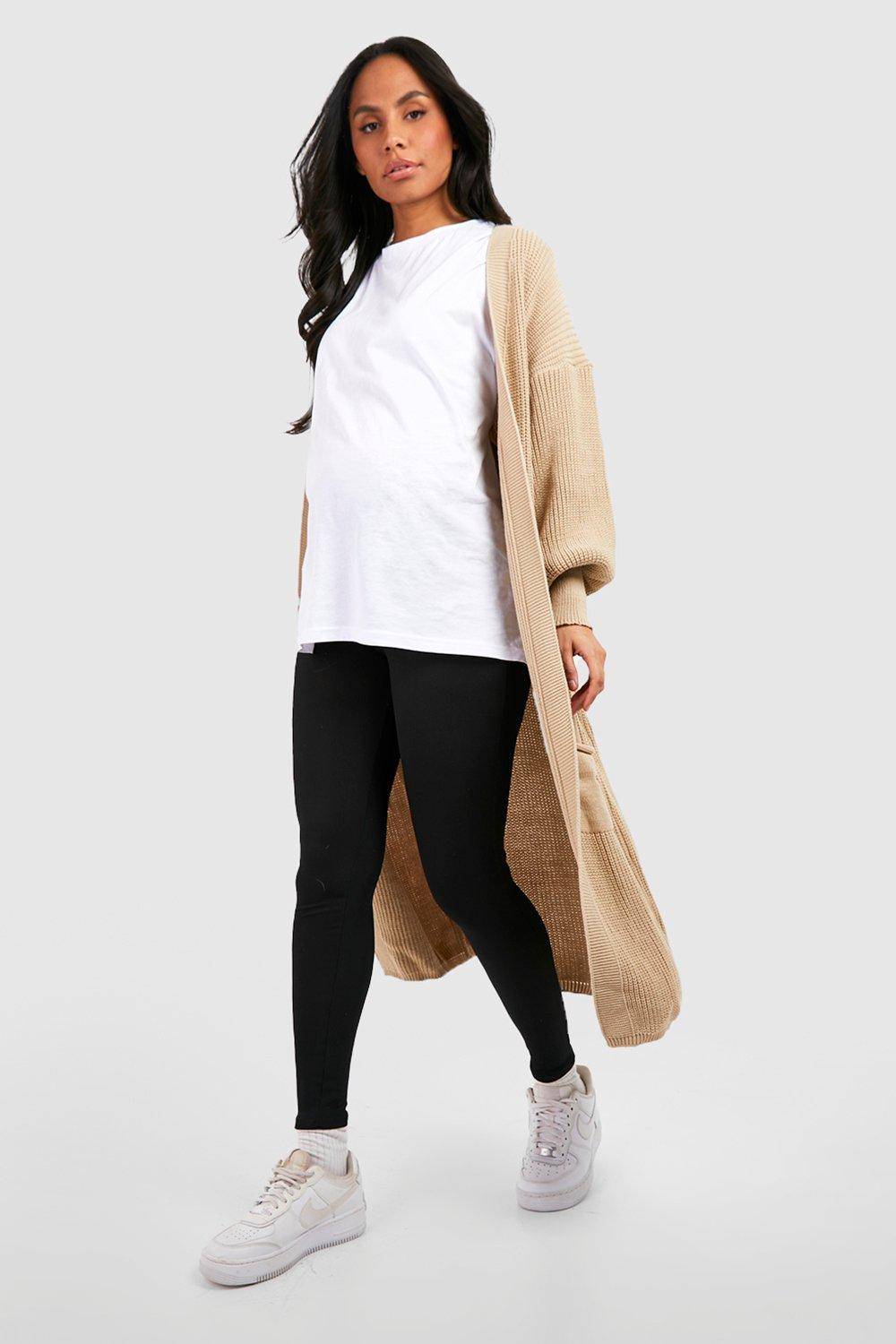 boohoo Leggings de maternité côtelés sur le ventre