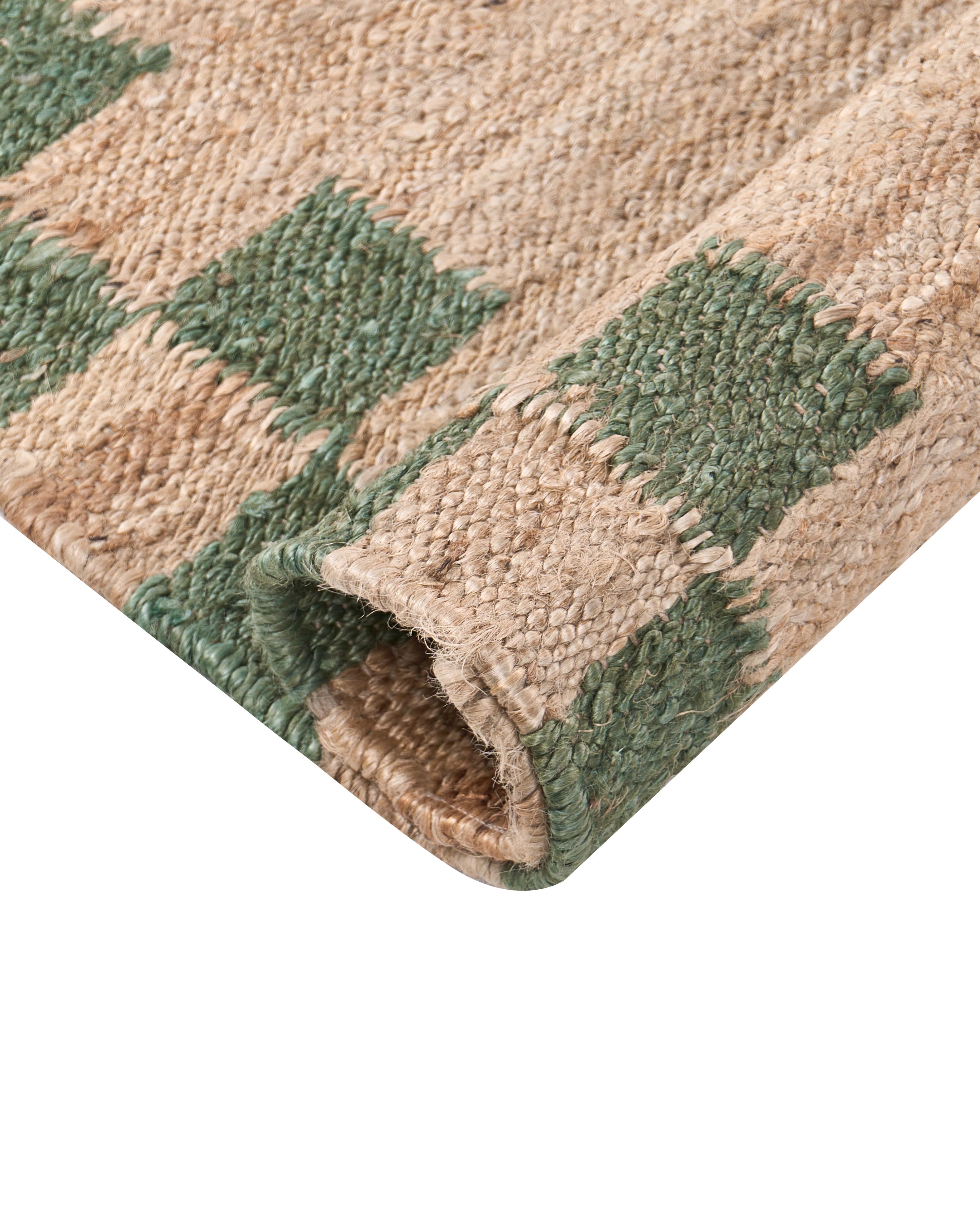 Vloerkleed BEED Beige/groen 160 x 230 cm Jute
