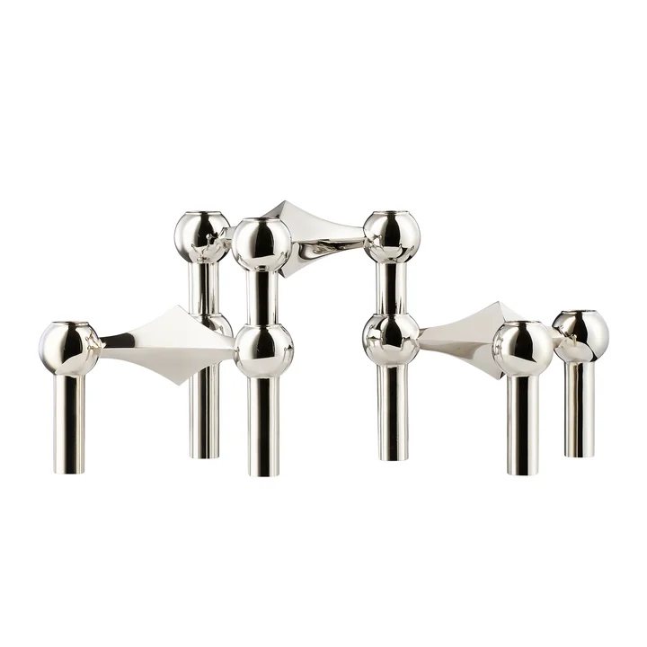 Stoff Nagel - Kerzenhalter, Chrom (3er-Set)