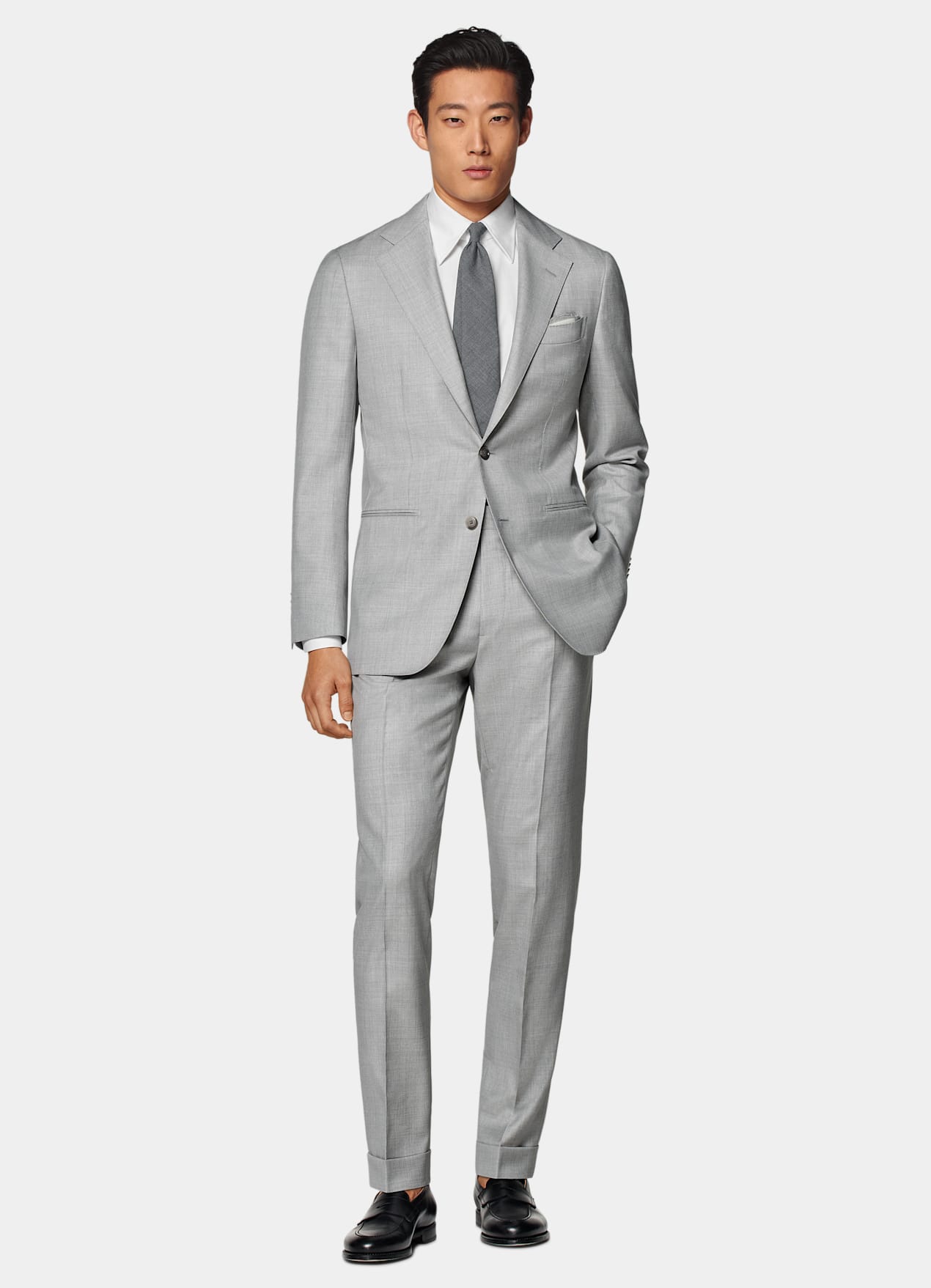 Costume Havana coupe Tailored gris clair