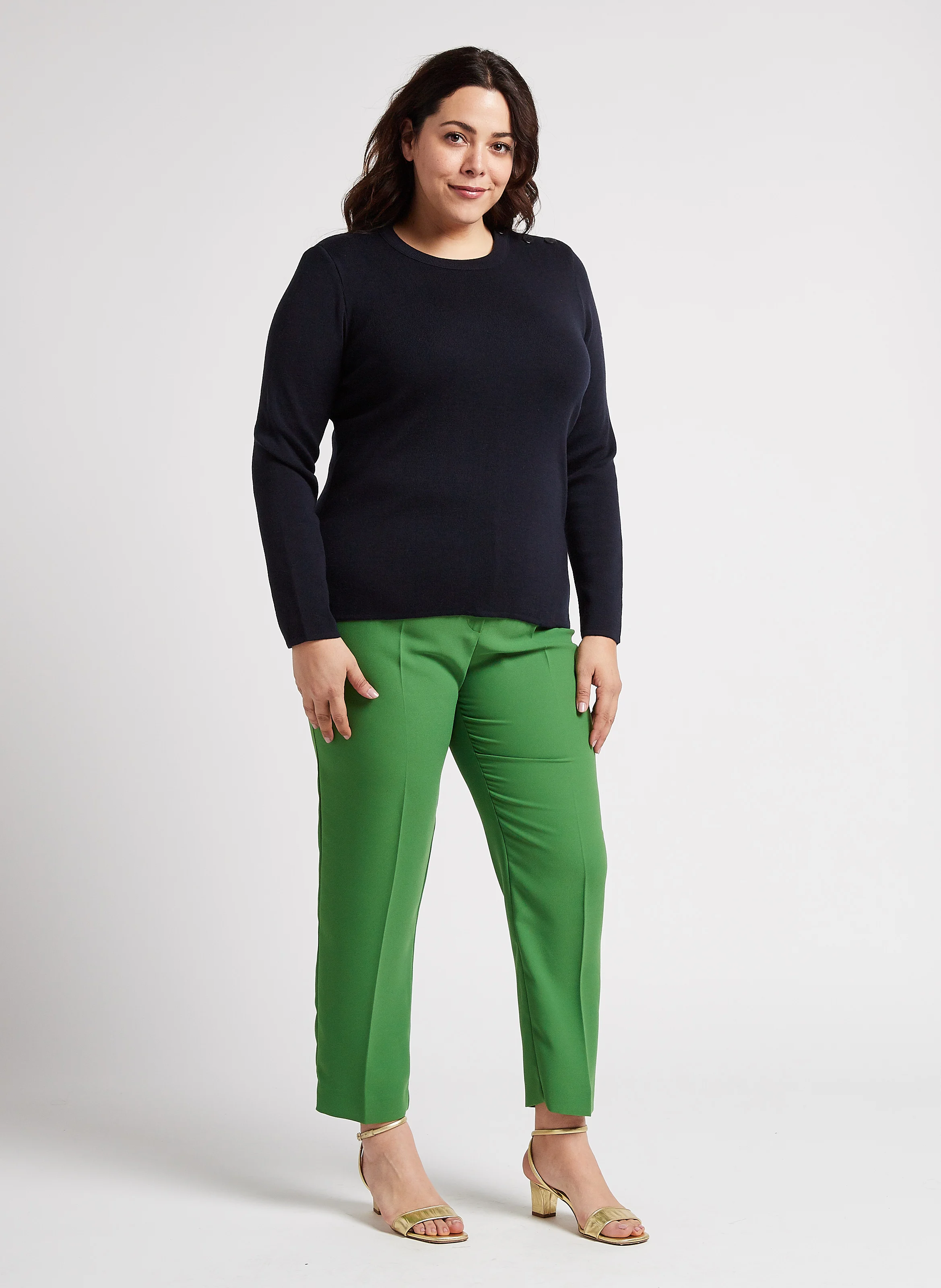 BRIAC - Pull col rond rayé en laine | Bleu