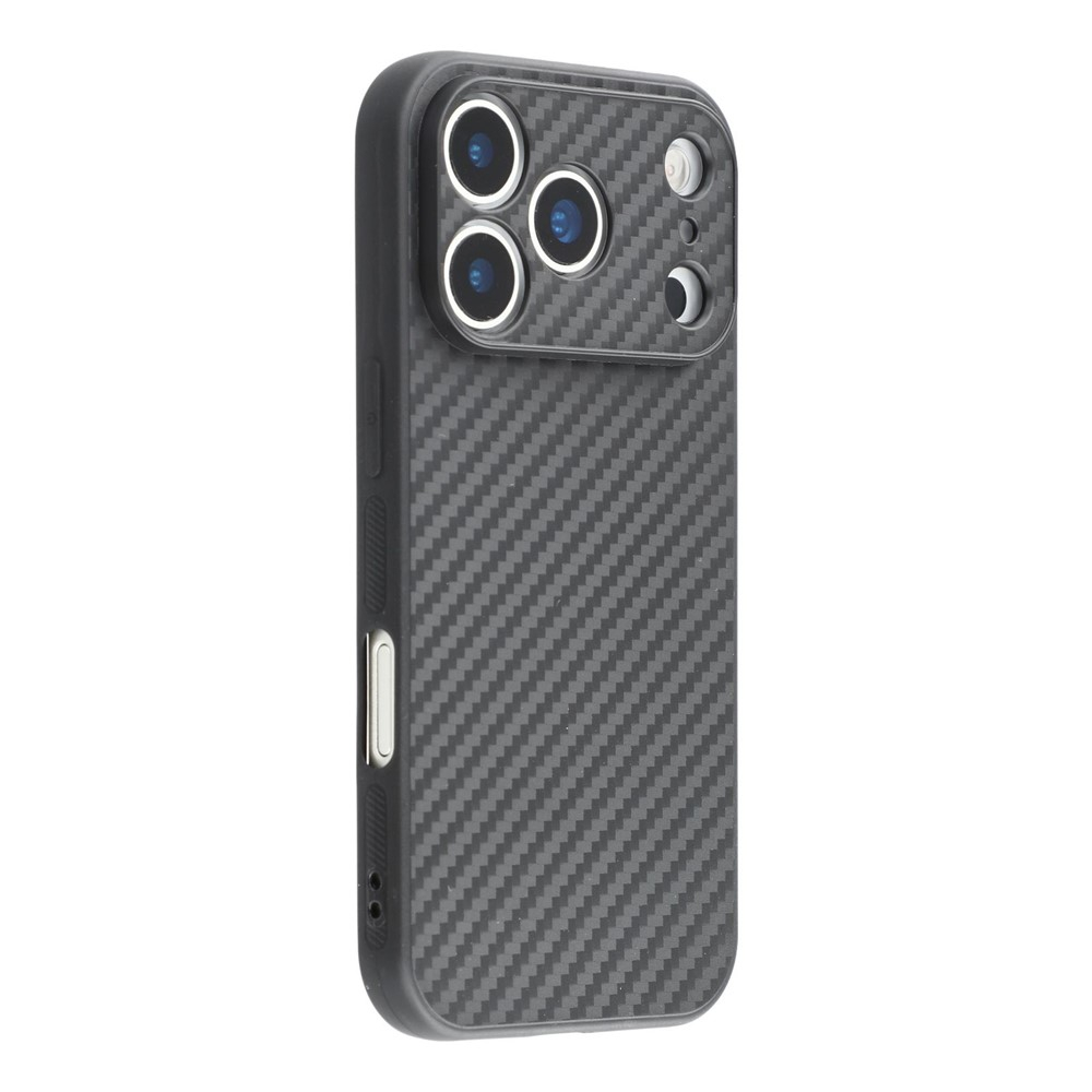 iPhone 17 Pro Max Gummi Hülle im Carbon Look - Schwarz