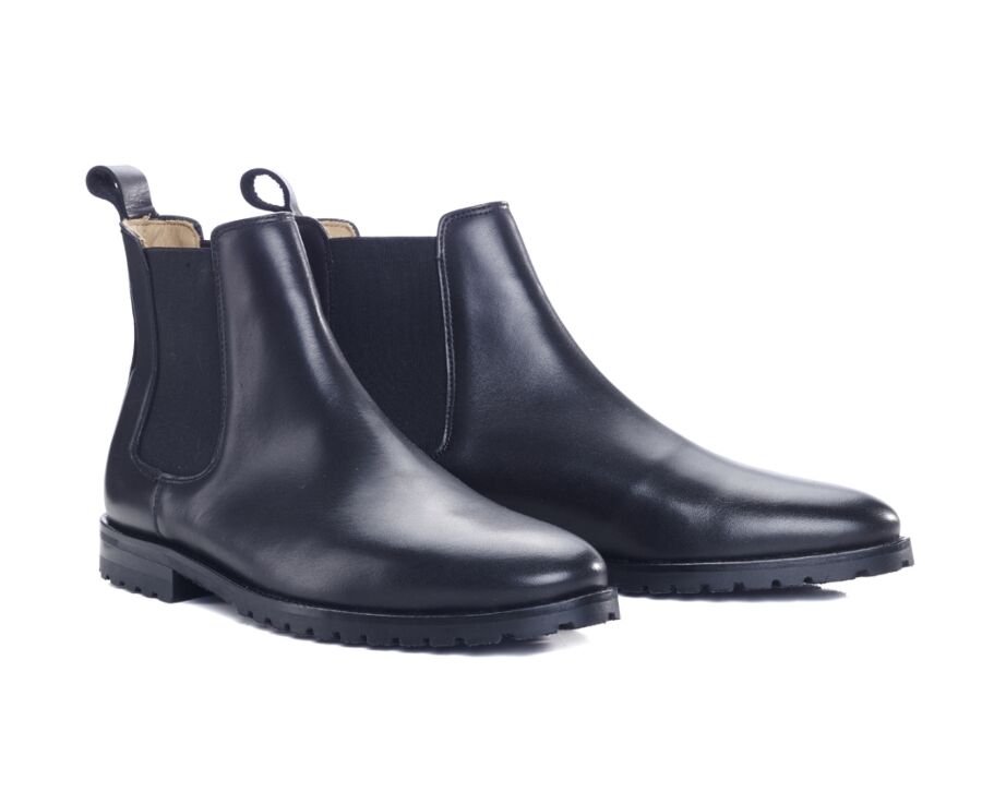 Chelsea boots semelle gomme avec talon bottier Noir - BENTFIELD GOMME