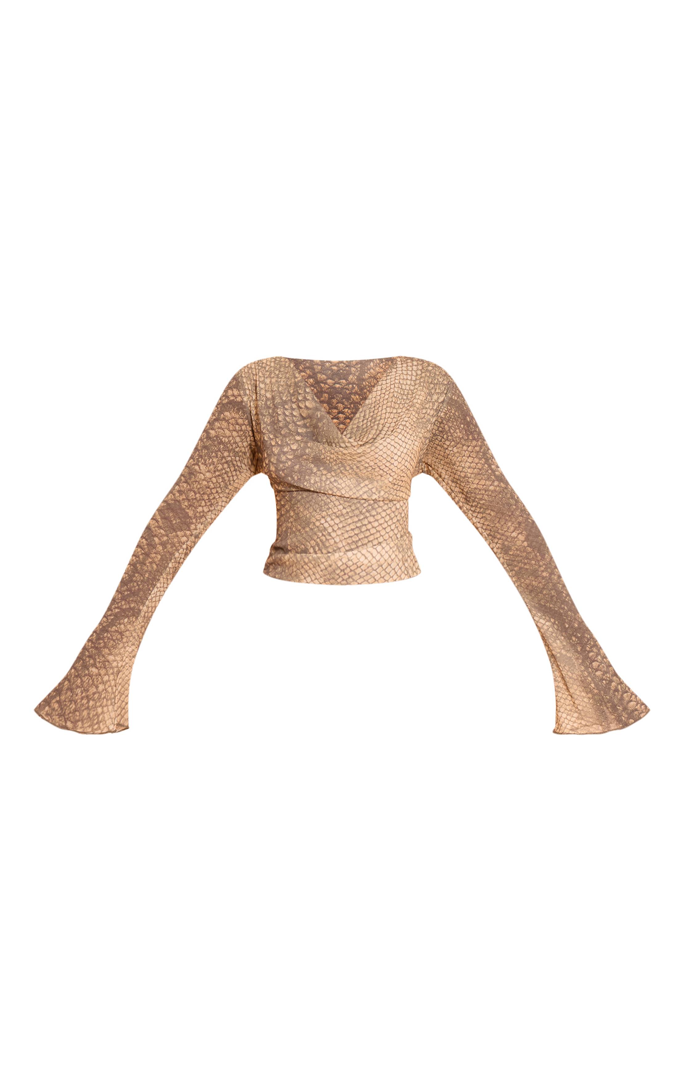 Gris Pierre Ensemble Coordonné Chemise Col Bénitier Imprimé Synthétique