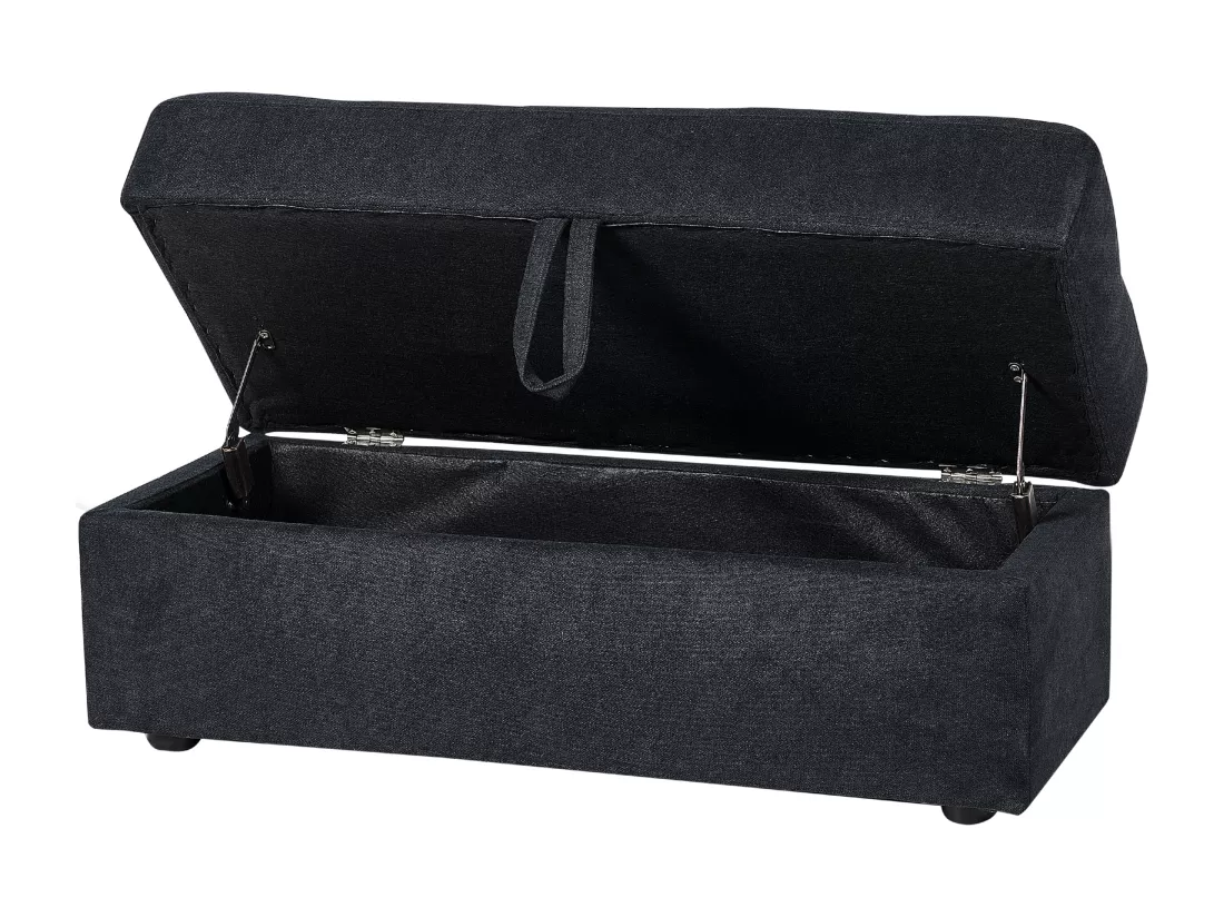 Canapé-lit modulable avec pouf noir FALSTER