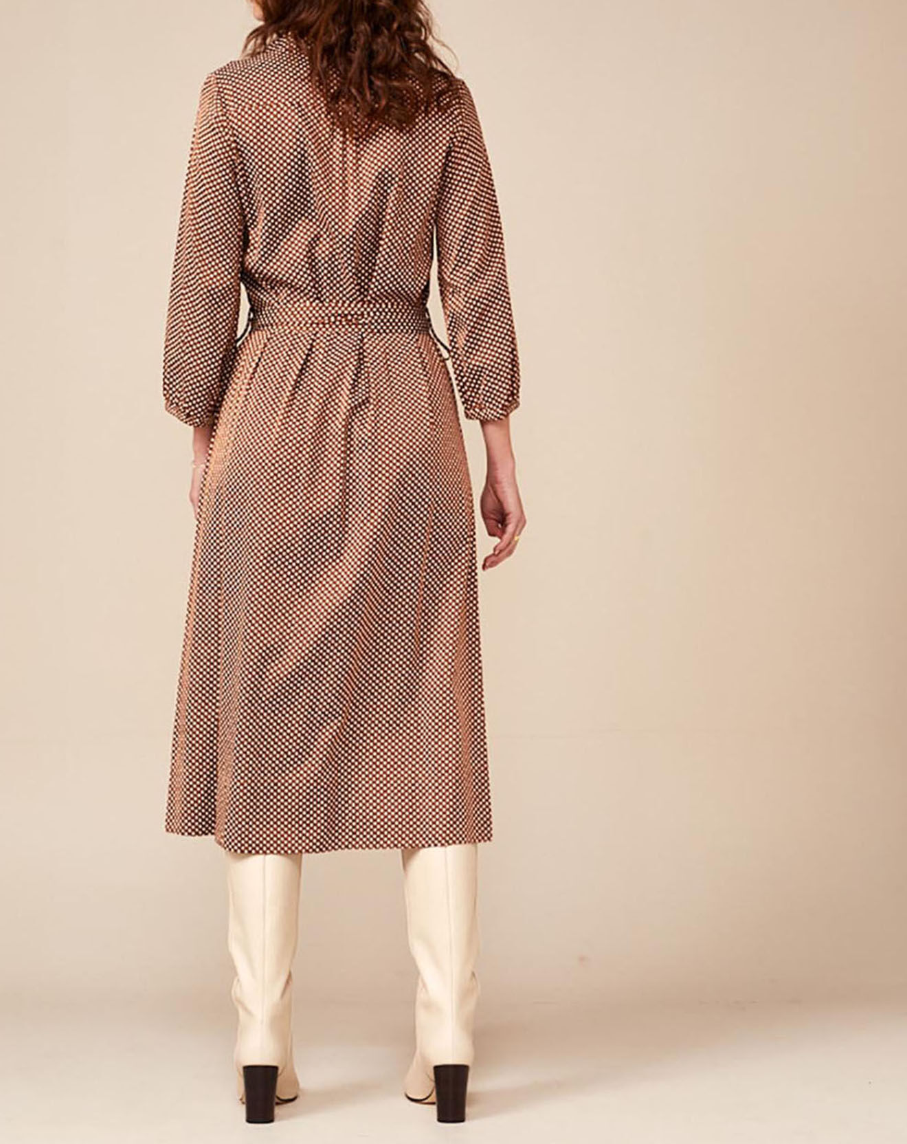 Bellerose Robe Armory à pois marron