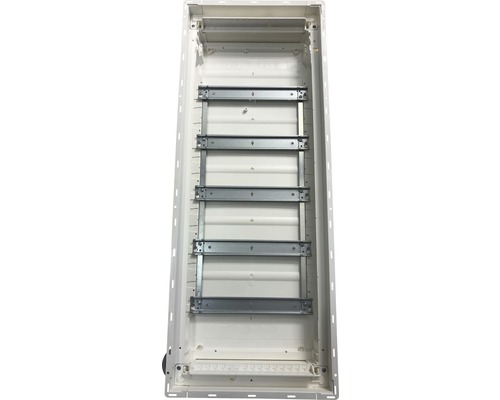 Hager VH60NC spouwmuurverdeler, 5 rijen met deur, inbouw, voor 60 module-eenheden, grijs, kleine verdeelkast