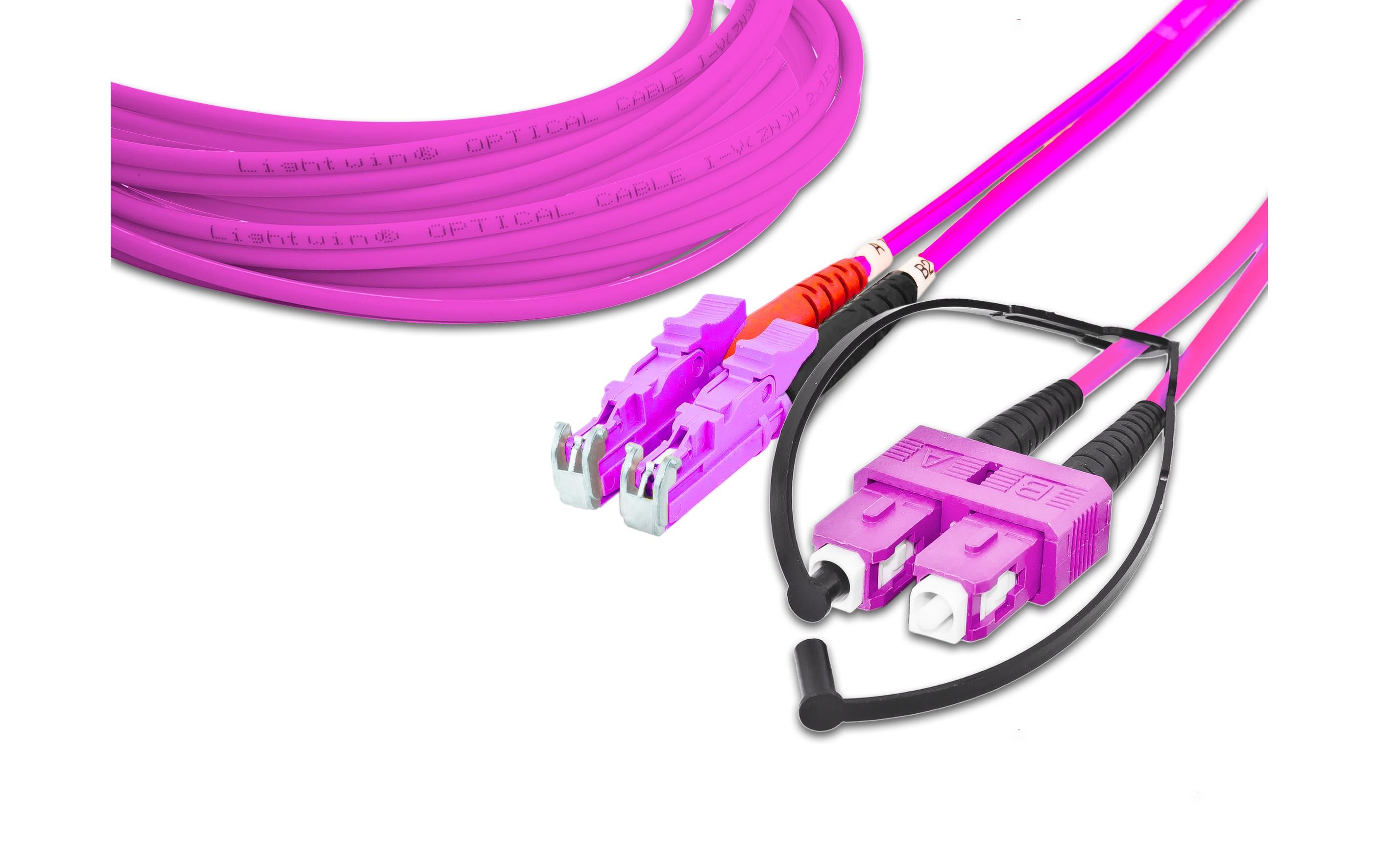 LWL-Patchkabel Multimode LSH – SC, OM4, Duplex, 10 mMultimode LSH (E2000 kompatibel)-SC OM4 10 m