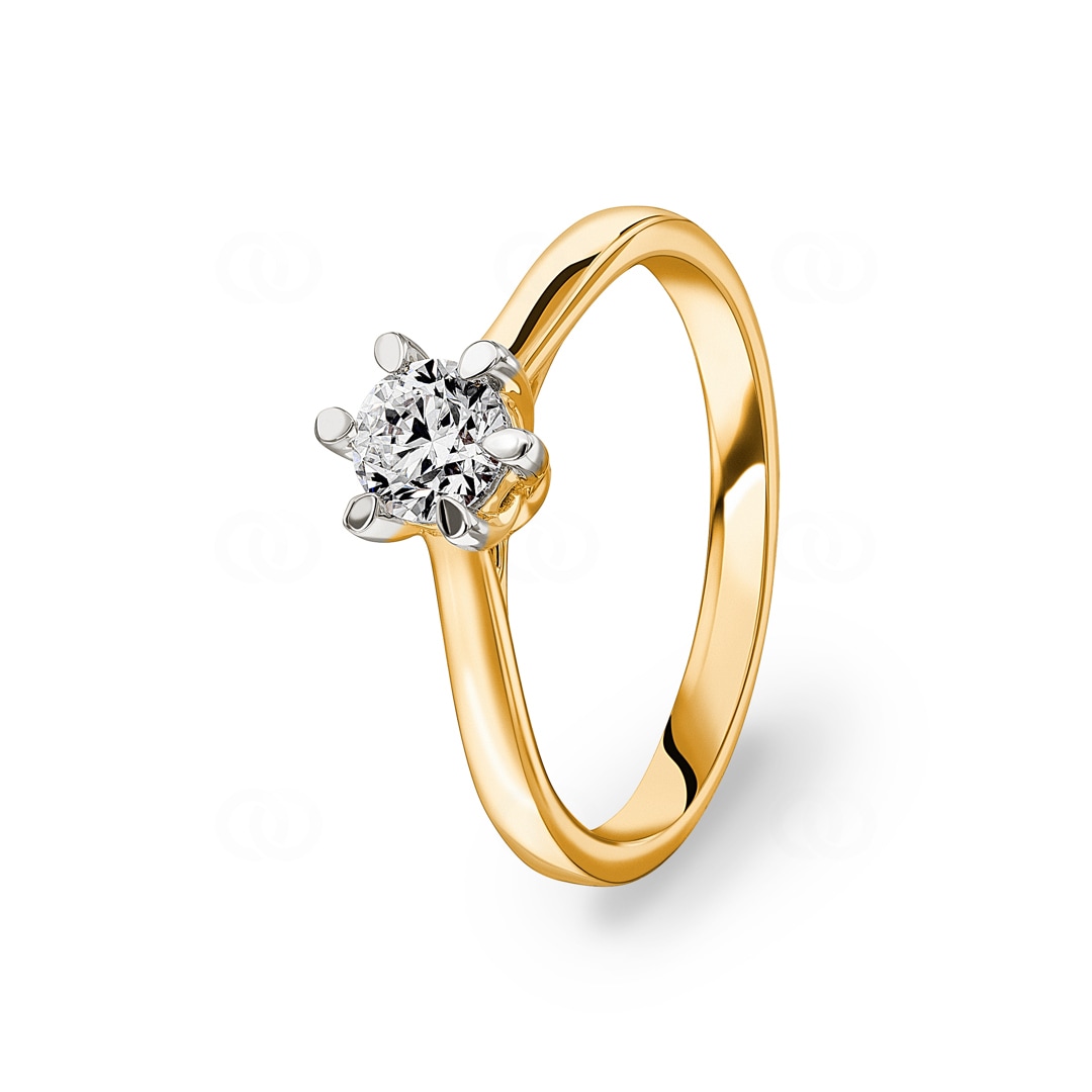 0.40ct Diamant Solitärring 750/18 K Gelbgold