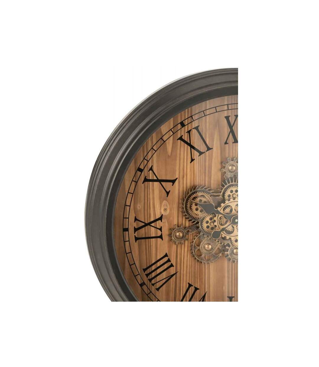 Paris Prix - Horloge Murale Design engrenage 82cm Noir